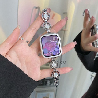 ins風 金屬雙圈波紋錶帶 適用於 Apple Watch S9 8 7 6 5 SE 蘋果手錶錶帶 45mm 41mm