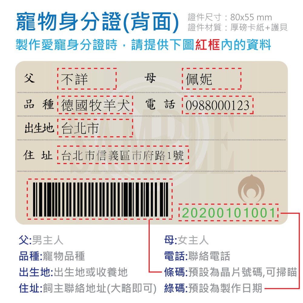 Epd 寵物身分證中華民國身分證健保卡汪星人喵星人毛小孩寵物項圈名牌吊牌掛牌身份證 蝦皮購物
