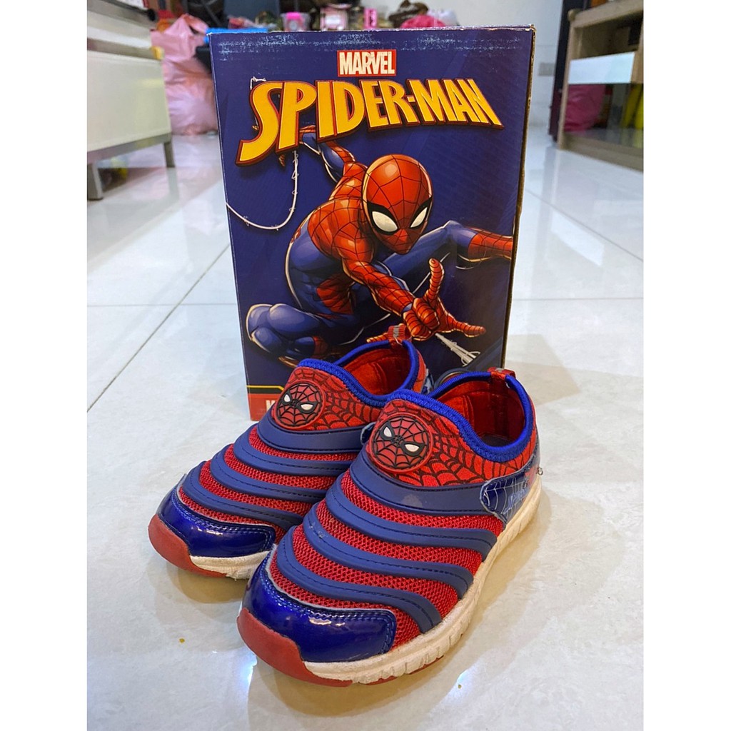 【小豬媽】男童 二手 SPIDER-MAN帥氣蜘蛛人球鞋布鞋（二手/鞋碼18） 毛毛蟲球鞋布鞋
