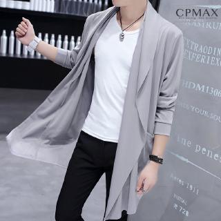 【CPMAX 】披風外套 連帽風衣 外套男 大衣 男外套 披風外套 長外套 大衣外套 翻領連帽外套 修身【C104】