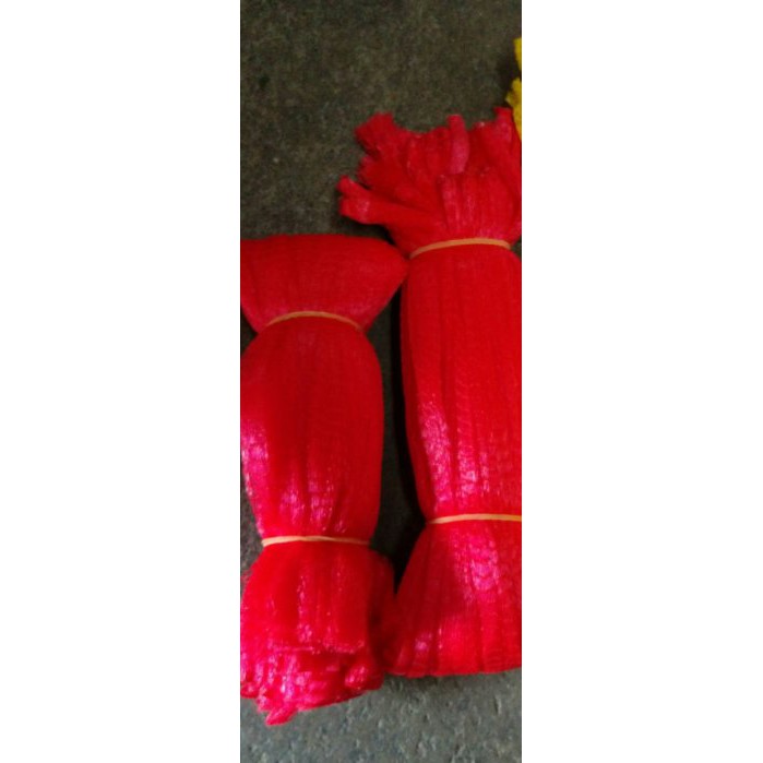 1尺半(45cm)/1尺8(54cm)/2尺(60cm) 紅色蒜頭網袋/小番茄網袋/伸縮袋 一束約50個_粗俗俗五金賣場
