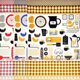 原-YUKO野餐趣 (2.6尺一圖) 廚房用品 可頌 餐墊 門簾 手工藝DIy拼布布料 CF1800003 鑫韋