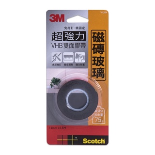 3M Scotch 玻璃瓷磚專用超強力雙面膠帶 (V1204/V1804)【久大文具】