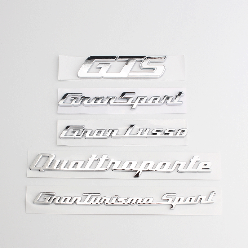 GTS Gransport車標側標 Granlusso車貼 字母車身標葉子板標 適用於Maserati銀色黑色LOGO