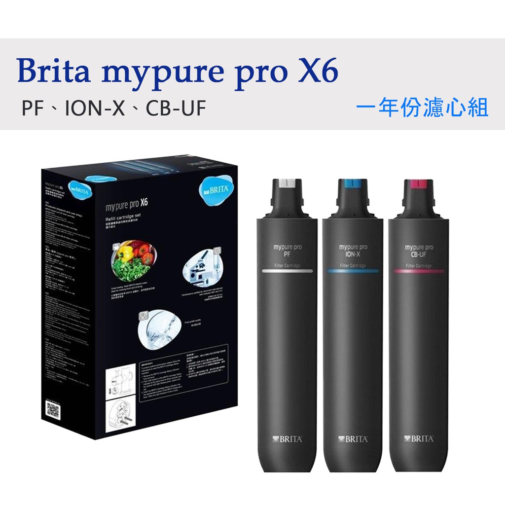 Brita mypure pro  X6 / X9  一年份濾心組