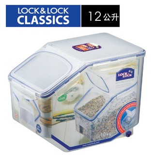 樂扣樂扣 米箱 12L 附量米杯 保鮮盒 米桶 五穀雜糧 米筒 米桶 收納箱 寵物飼料 HPL510