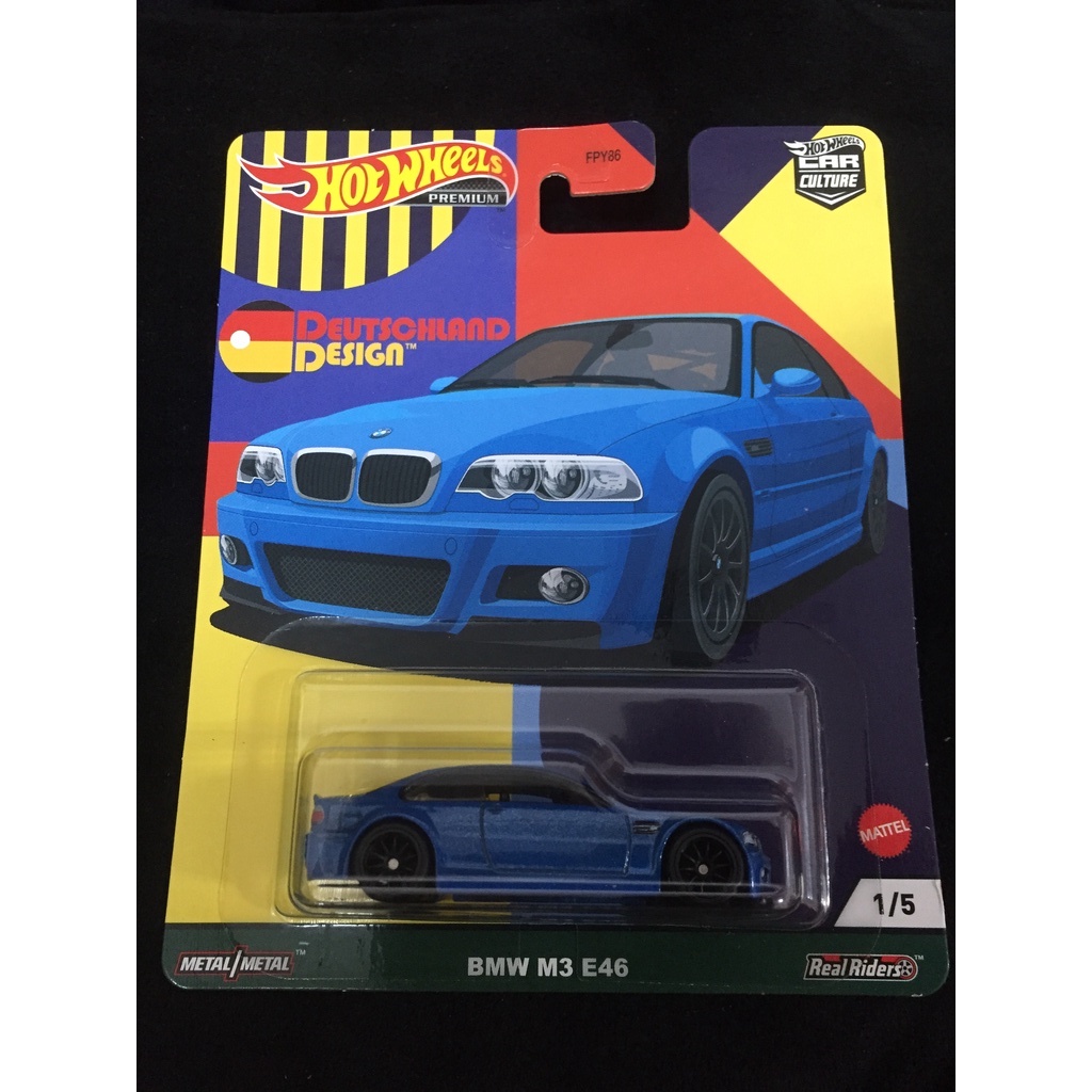 風火輪 hot wheels 德國 設計 寶馬 bmw  m3 e46  雙門 跑車 米漿 藍色 精裝  膠胎