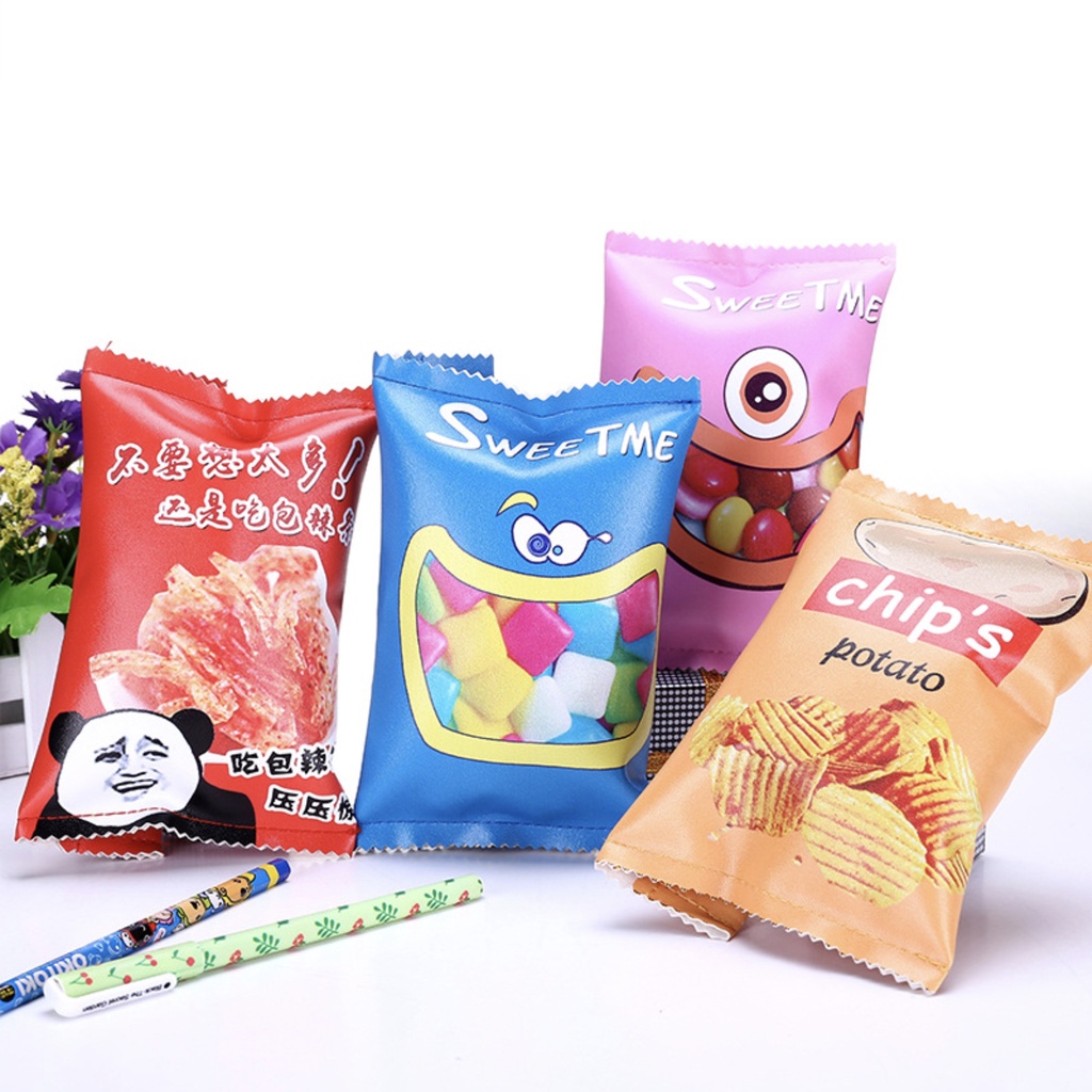 【CHL】韓國 創意 仿真薯片零食筆袋卡通 可愛 小學生 鉛筆袋 文具收納袋 收納袋