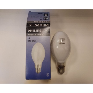 PHILIPS ML 220-230V 100W E27免安定器水銀燈泡
