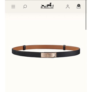 Hermès 愛馬仕 Kelly belt 凱莉皮帶黑/玫瑰金 專櫃購入