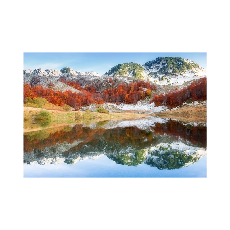 Possbay 奇妙的紅葉樹山河景藝術海報牆版畫帆布圖片家居裝飾禮物無框尺寸 A1/A2/A3/A4