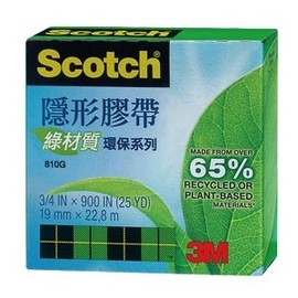 枕o 3M Scotch 810G 環保 綠材質 隱形膠帶 無痕膠帶 無痕 不殘膠 10F