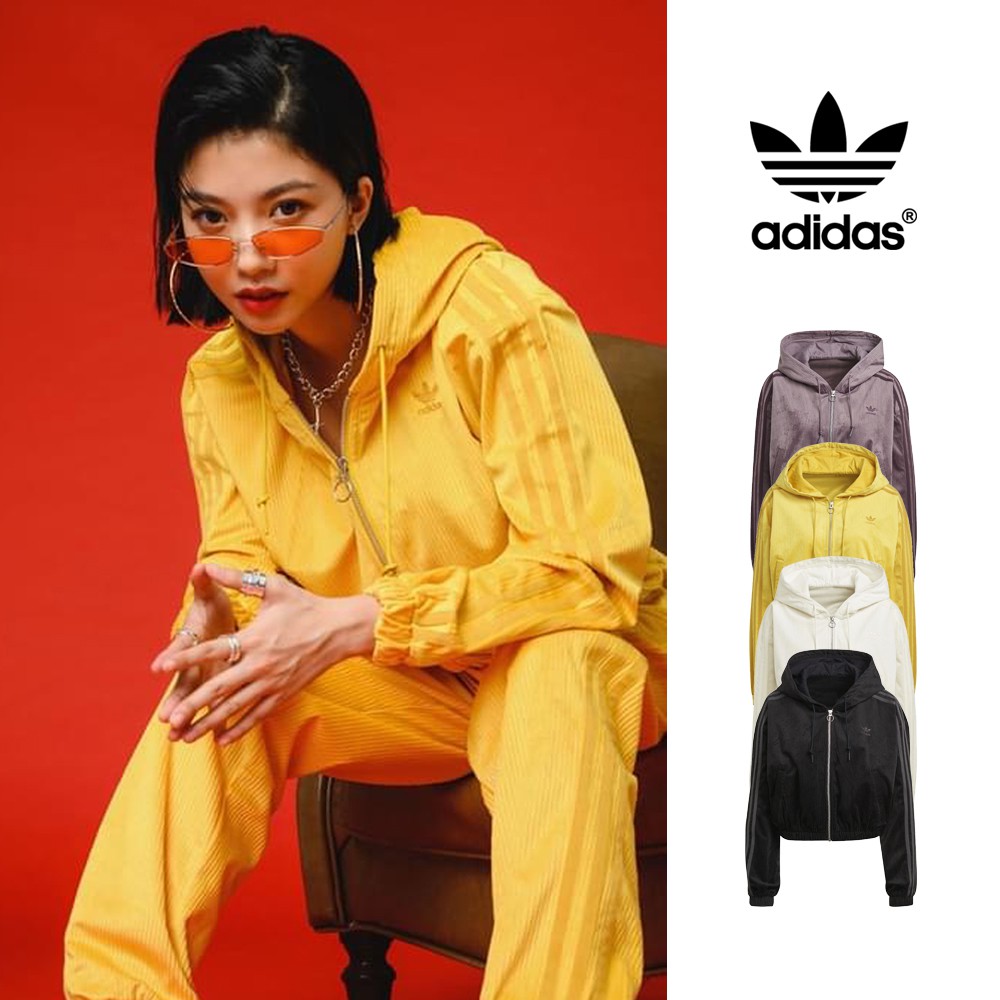 Adidas Originals ISC 連帽外套 女款 短版 寬鬆 運動 休閒 復古 三葉草 燈芯絨 油娜 Una