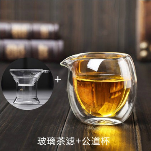 （皇家茶莊）雙層玻璃茶海 玻璃茶具分茶器 200ML 玻璃公道杯茶具配件加厚玻璃