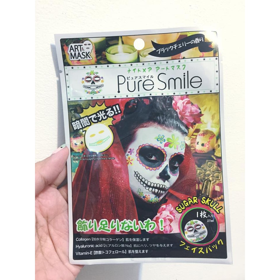 pure smile 萬聖節 限定面膜 - 夜光 Skull Candy / 殭屍