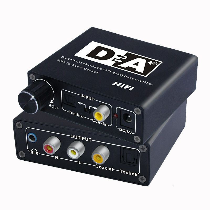 音源轉換器 數位 類比 HiFi 光纖 同軸 轉 RCA 帶3.5mm接口 音量調節 音頻解碼