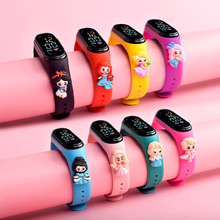 兒童卡通數字手錶可愛手錶運動防水矽膠錶帶 LED 數字手錶