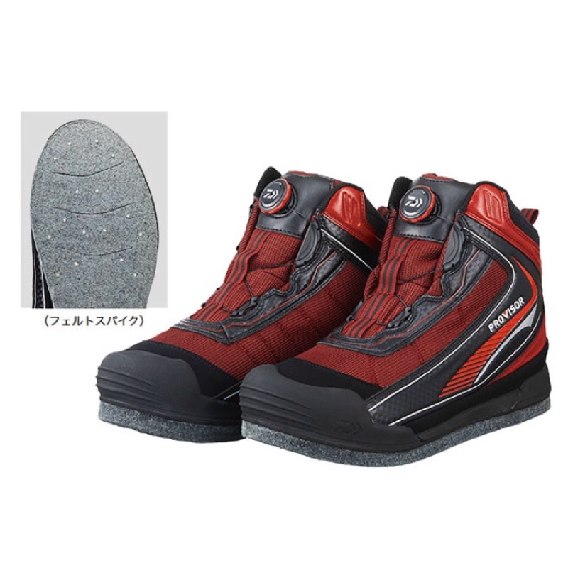 佳樂釣具 Daiwa 18新款磯釣鞋旋鈕式短筒靴pv 2550 红色防滑鞋 蝦皮購物