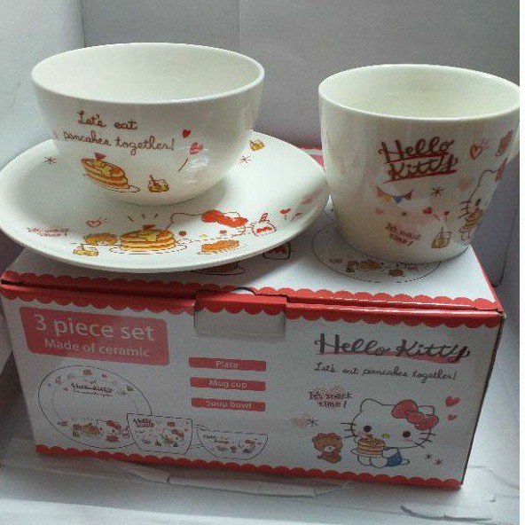 7-11 Hello Kitty 陶瓷餐具3件組 現貨
