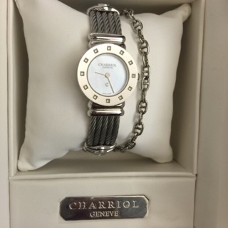 夏利豪CHARRIOL限量貝殼錶面鑲鑽女錶