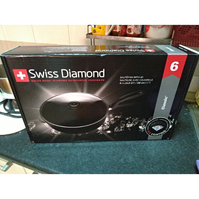 全新Swiss diamond 全聯換購瑞士鑽石鍋含蓋深煎鍋28cm