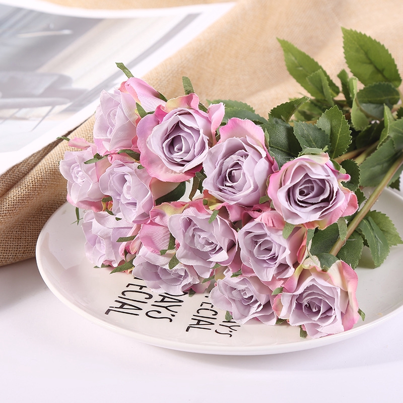 愛屋及物 12入一組超逼真仿真薔薇花玫瑰花網美拍攝背景裝飾花道具佈置假花人造花婚禮手捧花 蝦皮購物