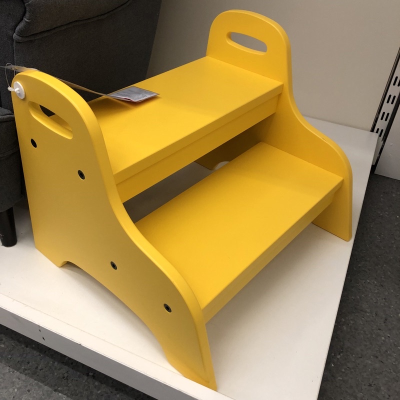 IKEA TROGEN 腳凳椅凳 墊腳凳 黃色 40x38x33公分可讓小朋友自行拿取放在高處的物品