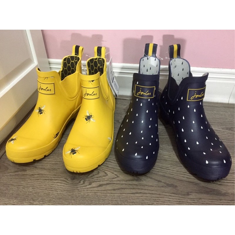 Miolla 英國品牌Joules 黃色蜜蜂/深藍色雨點 短筒雨鞋/雨靴