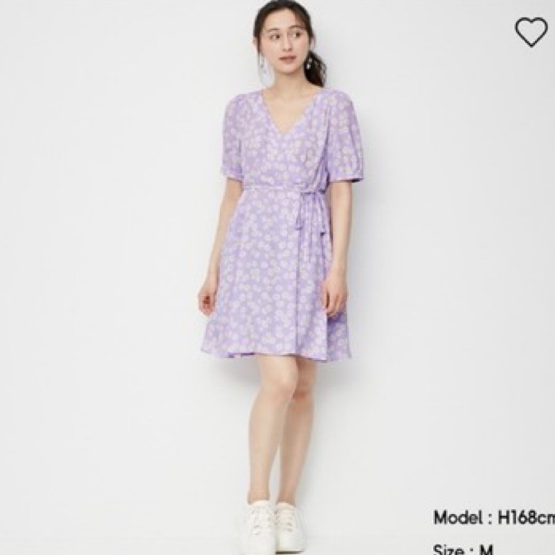 全新🌵Gu紫色仙女雛菊花朵碎花洋裝 清透輕薄夏日洋裝風