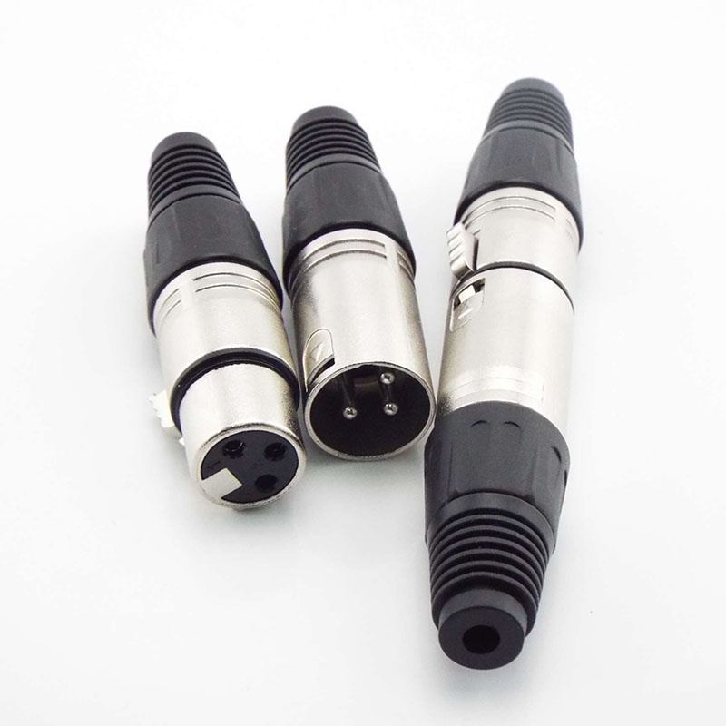 3 針 4 針芯 XLR 電源連接器適配器公母音頻電纜 MIC 插頭插孔炮端子麥克風線