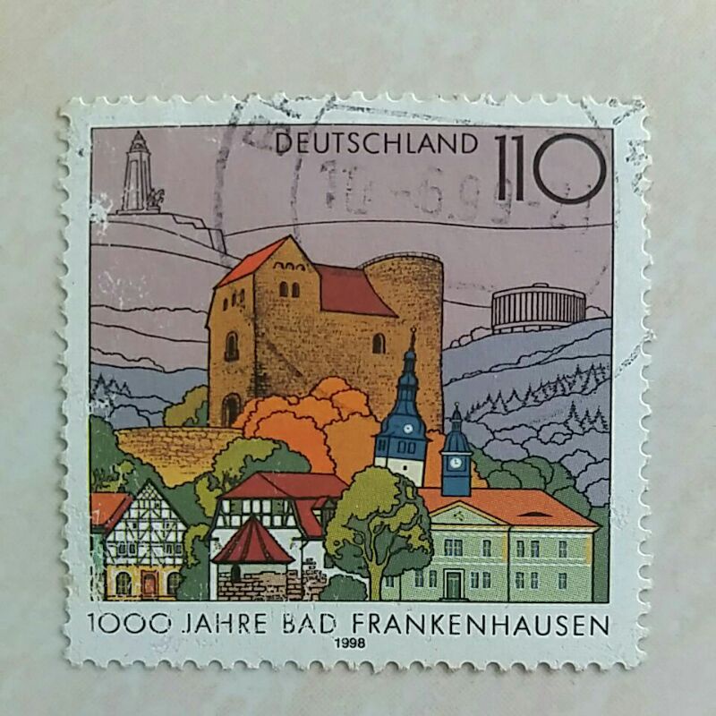 郵票德國 1998 年一百萬紀錄片參考壞乳白色 110pf 已使用
