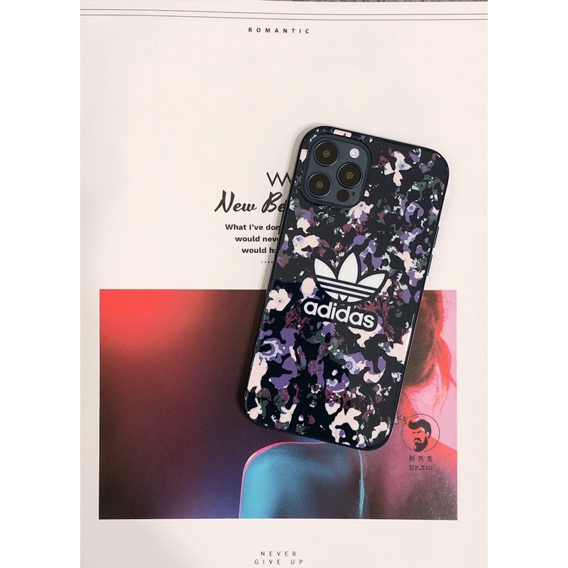免運  正版 adidas手機殼 愛迪達 手機殼 適用iPhone 12/ 12 Pro 丁香紫手機殼