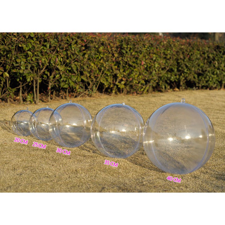 L-one 25-40cm 創意 壓克力球 空心圓球 高透明聖誕球 塑料PS 永生花球 結婚用品 婚禮佈置 乾燥花 透明