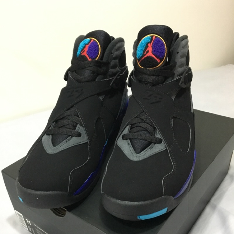 NIKE AIR JORDAN 8 代 明星賽 Aqua 黑紫 US 11 全新正品歡迎面交