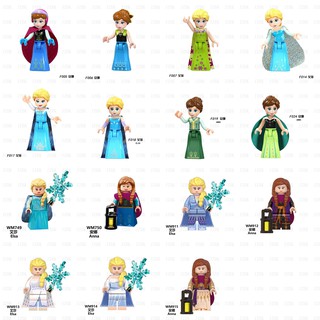 JZBK 積木人偶 LELE WM 冰雪奇緣 愛紗 安娜 Frozen Elsa Anna Disney