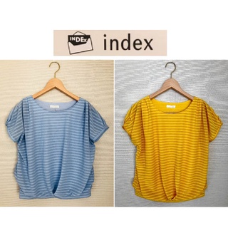 【雲購】現貨 全新 正版 日本進口 Index 短袖上衣 上衣 衣服 M號 藍色 / 黃色 日本流行服飾品牌