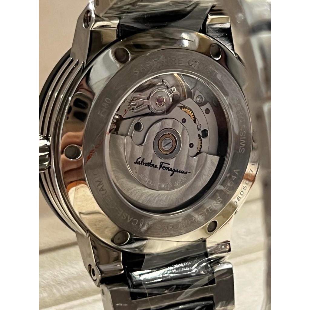 Salvatore Ferragamo 38mm 黑色陶瓷機械自動上鍊腕錶 男女適用