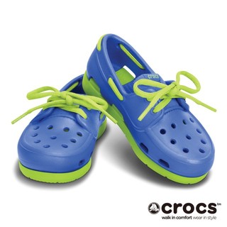CRO001 【Crocs】小王子 小帥哥 童鞋 小童海灘帆船繫帶鞋 PS(寶藍-翠綠色)