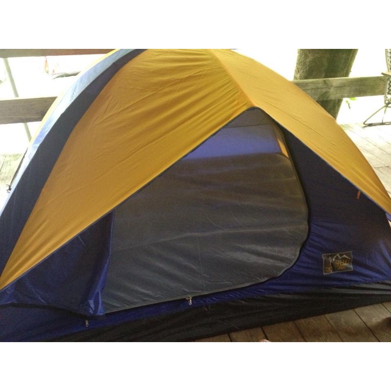 二手只用過一次輕便專業登山露營帳篷雙人再加雙人充氣床墊