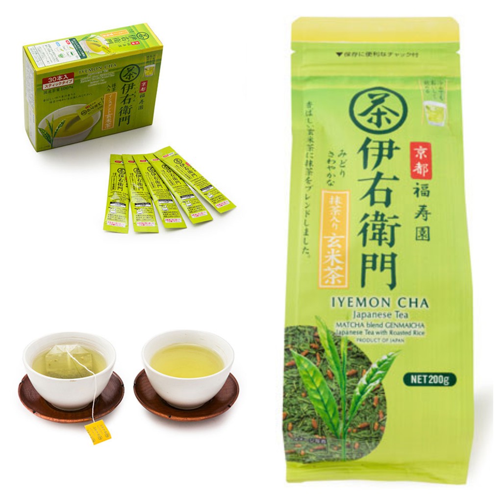 😻三花喵【預購到5/7，5月底出貨】京都 福壽園-伊右衛門，抹茶玄米茶茶葉/茶包/粉末隨身包