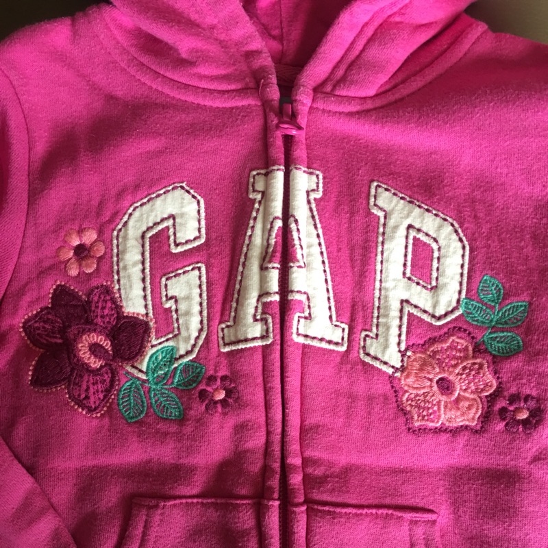 Gap 花花 連帽外套 刷毛連帽外套 桃粉色 花朵限定款
