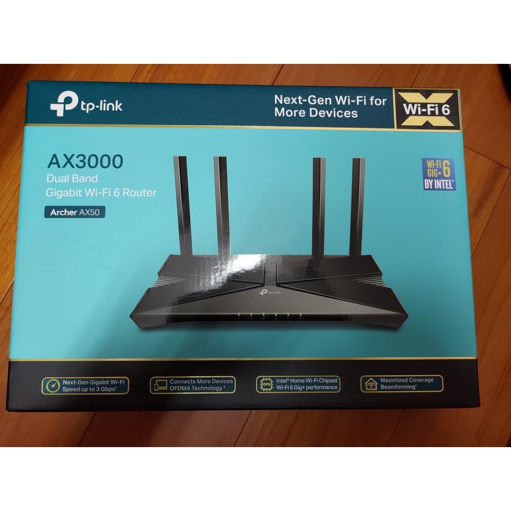 (二手)TP-Link Archer AX50 (AX3000) WiFi6 雙頻無線網路分享器