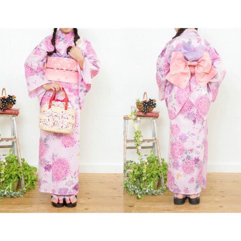 缺貨 甜美紫陽花太陽花日本正統浴衣豪華12件套 蝦皮購物