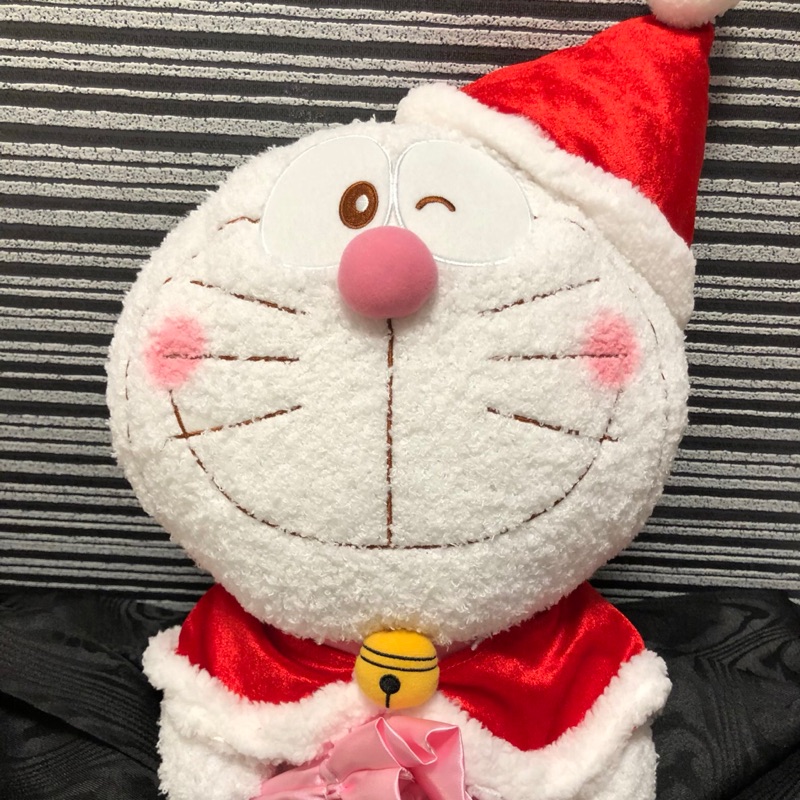 正版空運日本2017聖誕節 限定 白色 聖誕帽 哆啦a夢 小叮噹 聖誕禮物 娃娃 約40CM