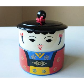 日本和服娃娃雙層收納盒 糖果盒 飾品盒 趣味擺飾