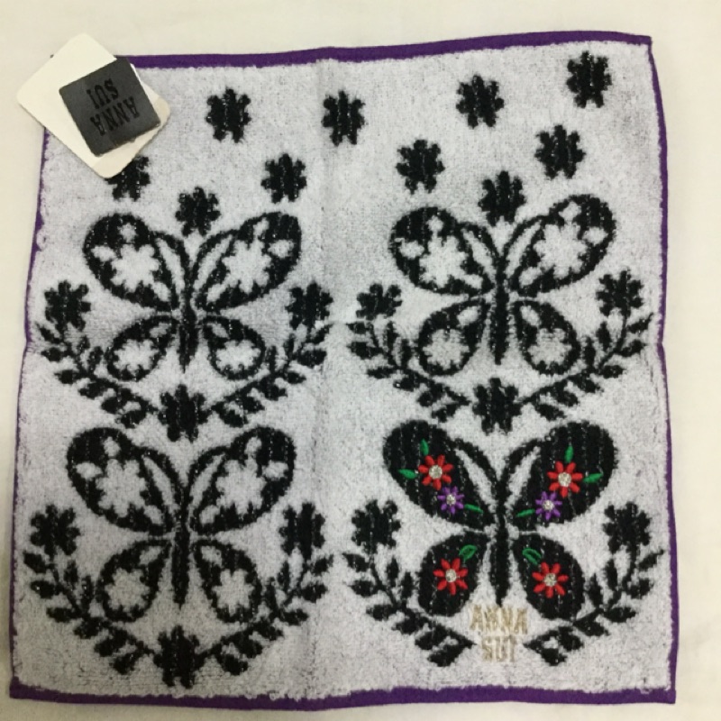 日本帶回ANNA SUI刺繡logo毛巾