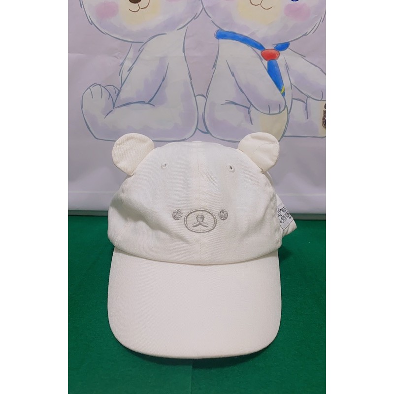 【現貨］Rilakkuma 日本正版 拉拉熊 懶懶熊 樂園系列 絕版 懶熊帽子 鴨舌帽 白色