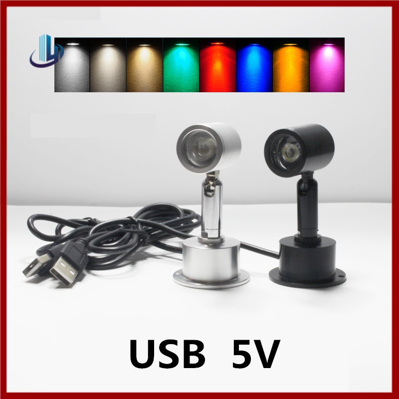 Led USB 射燈 3W DC5V 珠寶櫃展示櫃櫃檯燈表面安裝天花板迷你射燈 USB 5V 接口