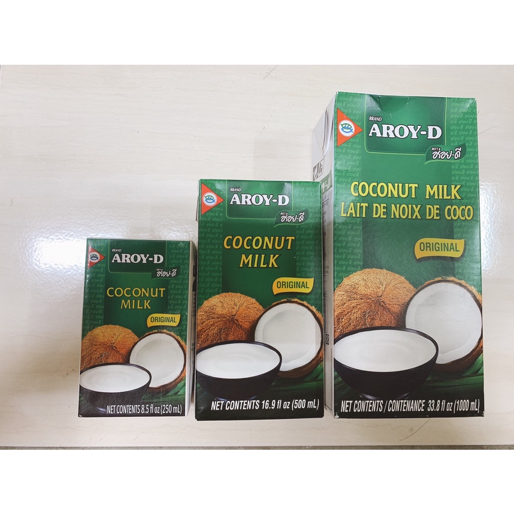 🔥開發票🔥泰國 AROY-D 椰漿 三種包裝 250ml / 500ml / 1000ml  無防腐劑 無稠化劑