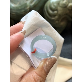 冰種翡翠天空藍扳指玉戒指國際圍 12.5